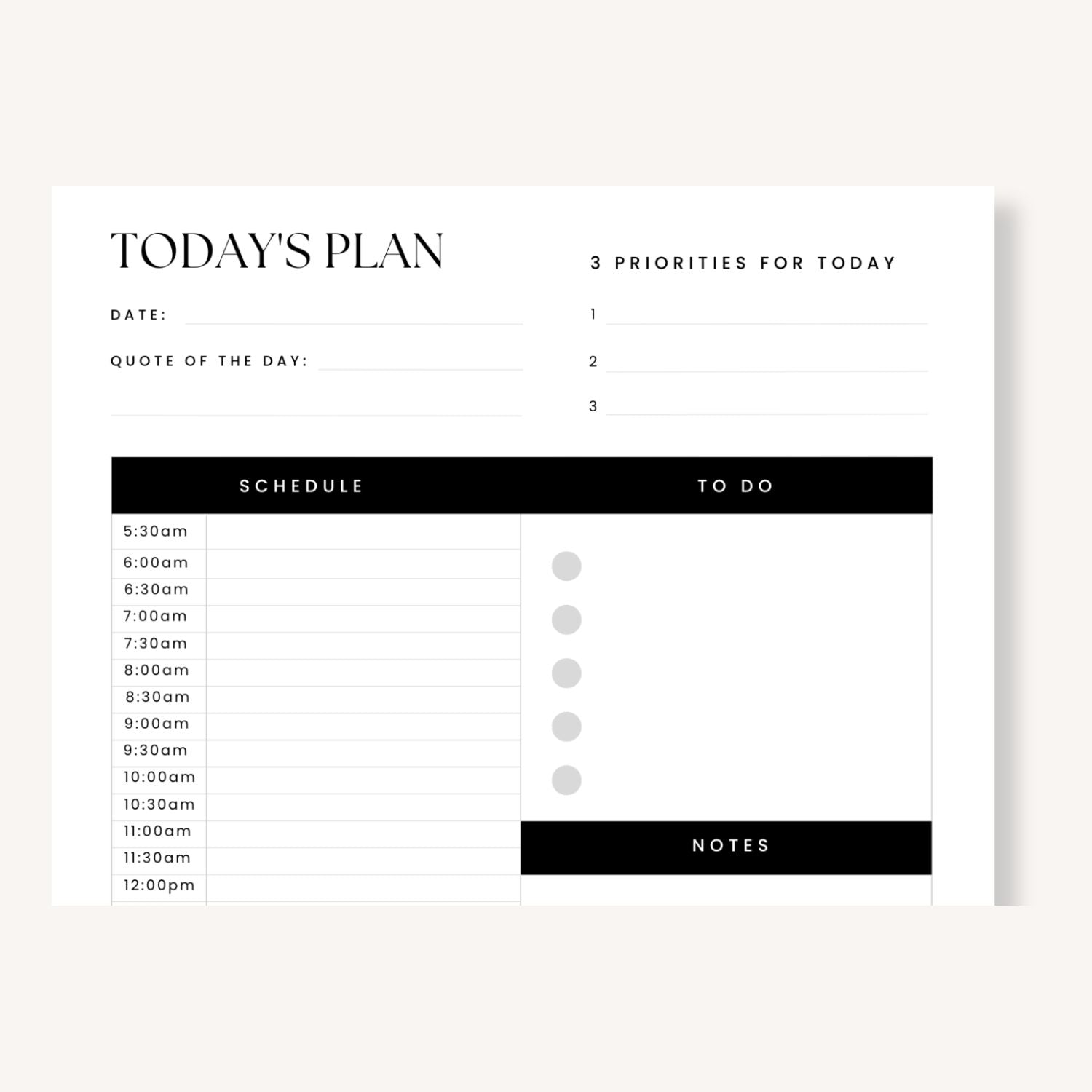 A4 Daily planner desk pad for productivity