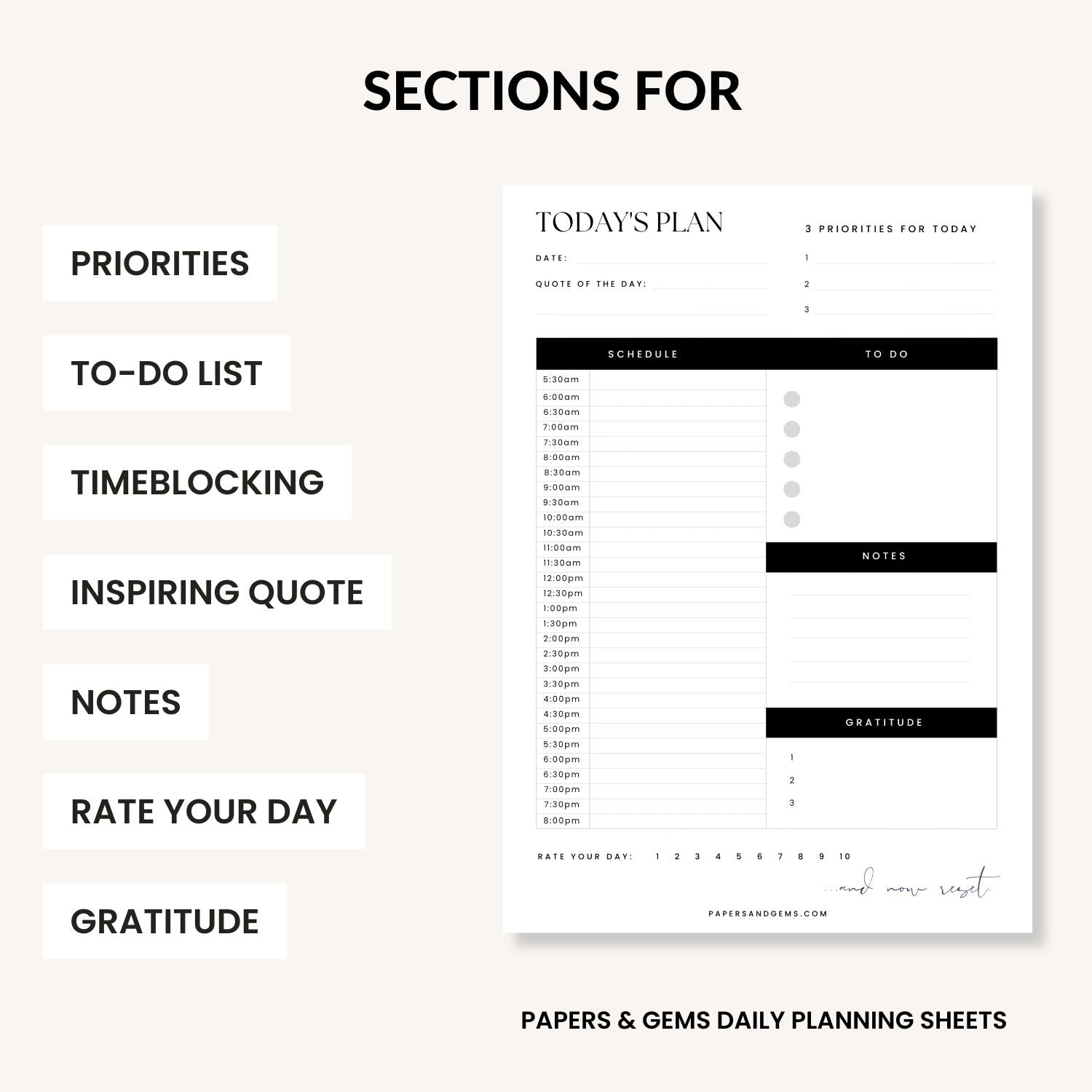 A4 Daily planner desk pad for productivity