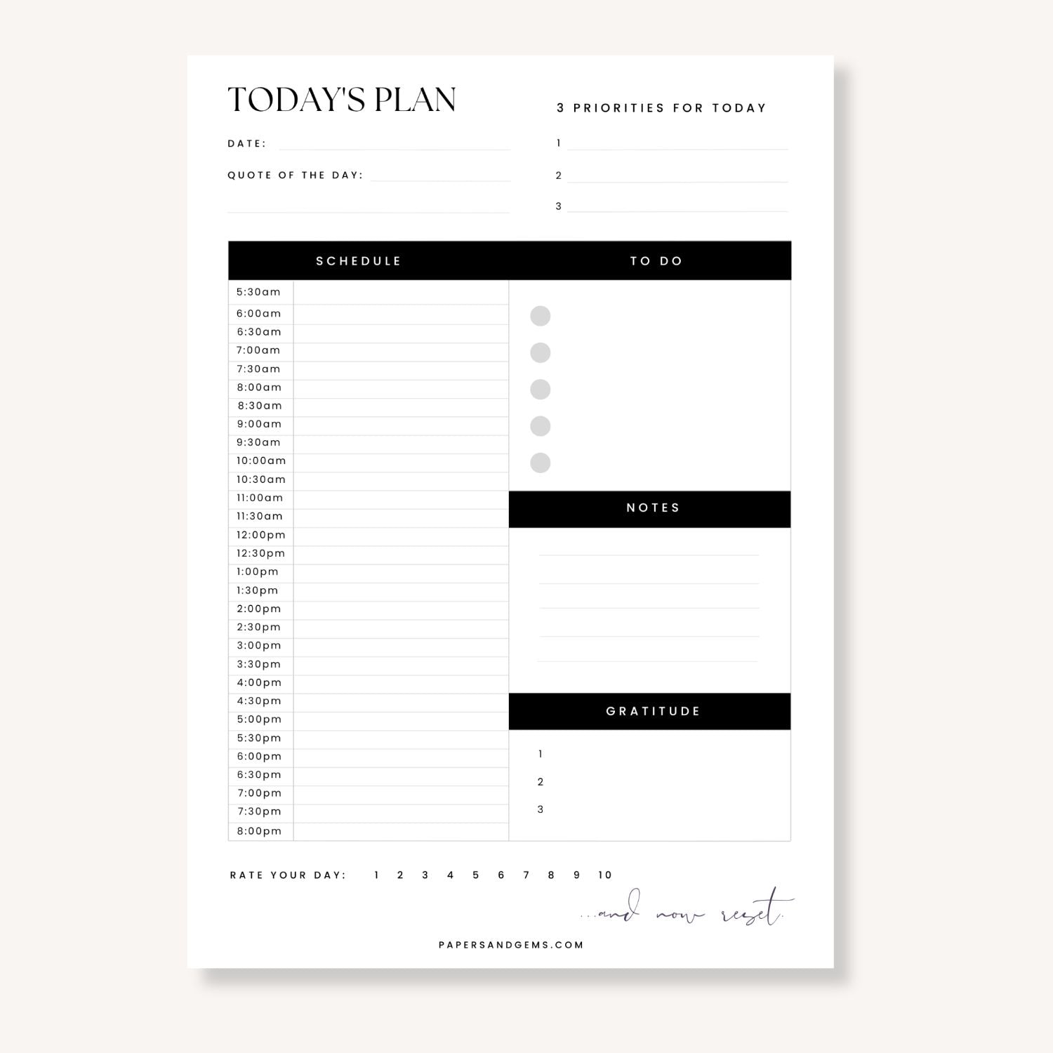 A4 Daily planner desk pad for productivity