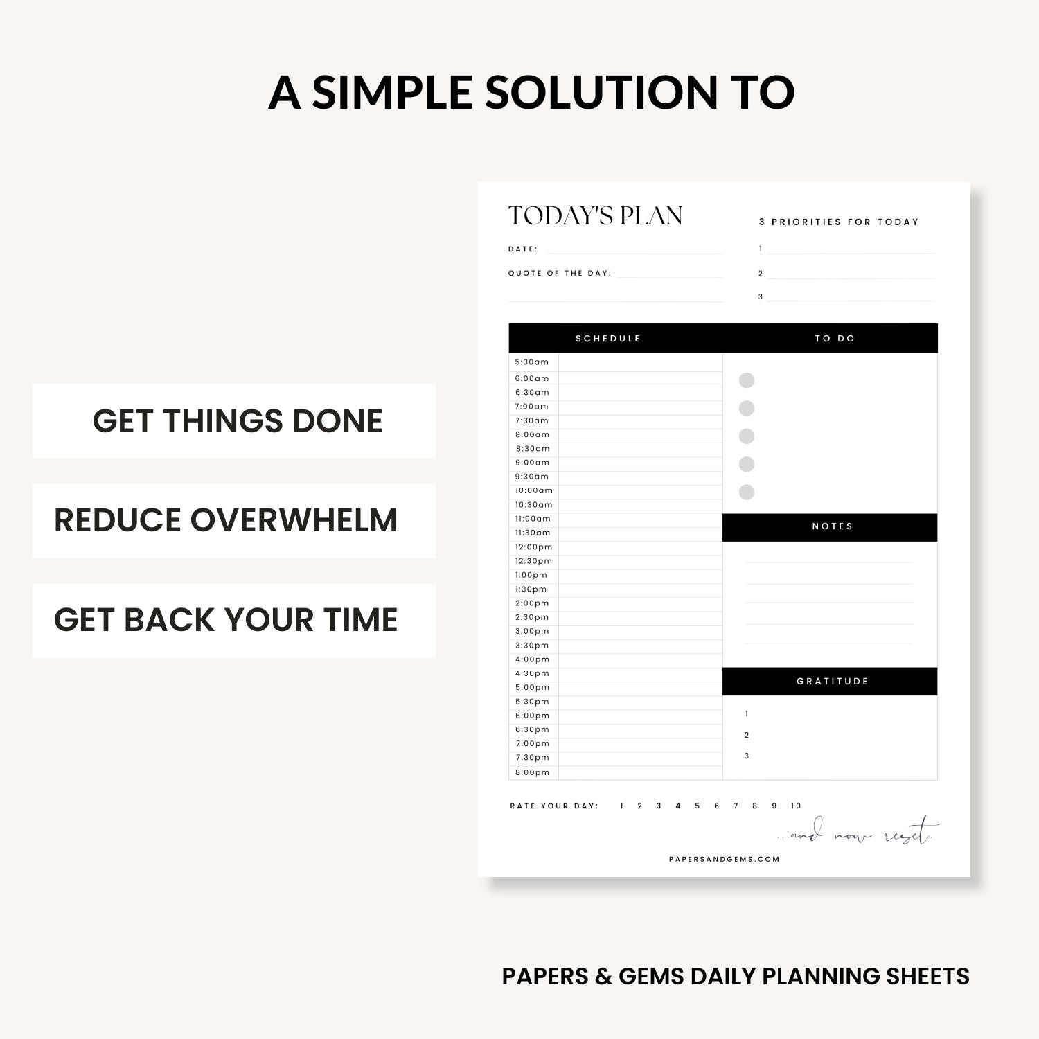 A4 Daily planner desk pad for productivity