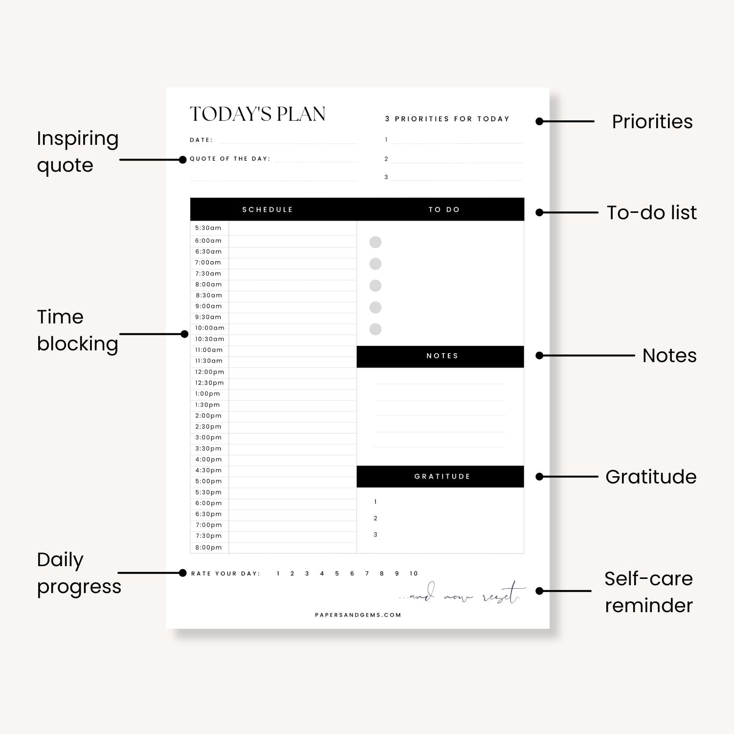 A4 Daily planner desk pad for productivity